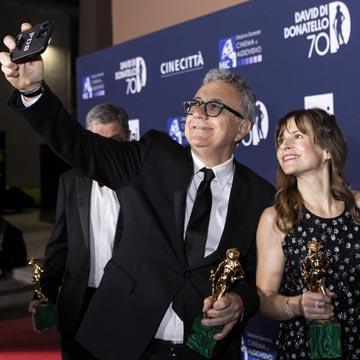 PHOTOCALL VINCITORI DAVID 70:Paolo Del Brocco e Maura Del Pero 