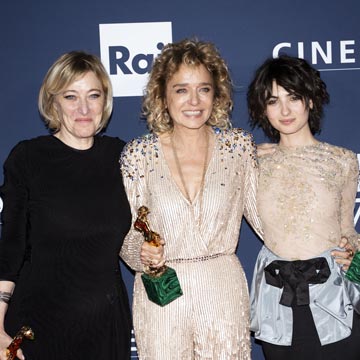 PHOTOCALL VINCITORI DAVID 70: Valeria Bruni Tedeschi, Valeria Golino e Tecla Insolia 